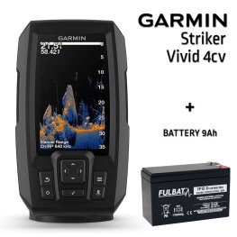 GARMIN STRIKER VIVID 4CV WITH GT20-TM TRANSDUCER + АККУМУЛЯТОР 13AH 12V эхолот