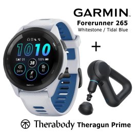 GARMIN Forerunner 265 Whitestone, Blue + Theragun Prime спортивные часы
