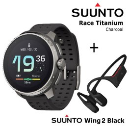 SUUNTO Race, Titanium Charcoal + Suunto Wing 2 Black спортивные часы
