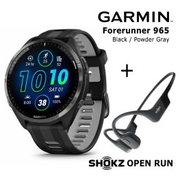 GARMIN Forerunner 965 Black, Gray + Shokz Open Run Black спортивные часы