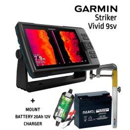 GARMIN Striker Vivid 9SV GT52HW-TM TRANSDUCER + BATTERY 20AH 12V + SONAR MOUNT + CHARGER эхолот