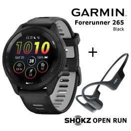 GARMIN Forerunner 265 Black, Gray + Shokz Open Run Black спортивные часы