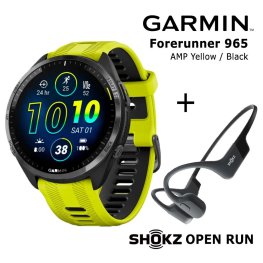 GARMIN Forerunner 965 AMP Yellow / Black + Shokz Open Run Black спортивные часы