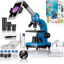 Bresser JUNIOR SEL BIOLUX BLUE + SET 40x-1600x микроскоп