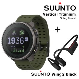 SUUNTO Vertical, Titanium Solar Forest + Suunto Wing 2 Black спортивные часы