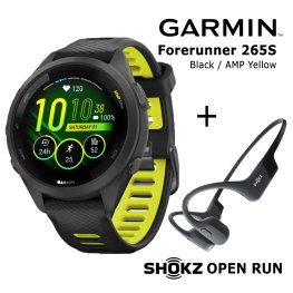 GARMIN Forerunner 265S Black, Yellow + Shokz Open Run Black спортивные часы